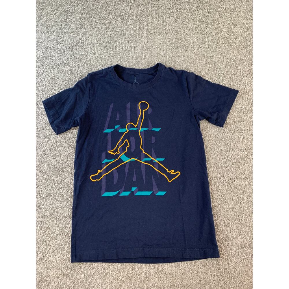 Jordan‎ Shirt Youth Large Short Sleeve T-shirt Jumping Man Navy Blue